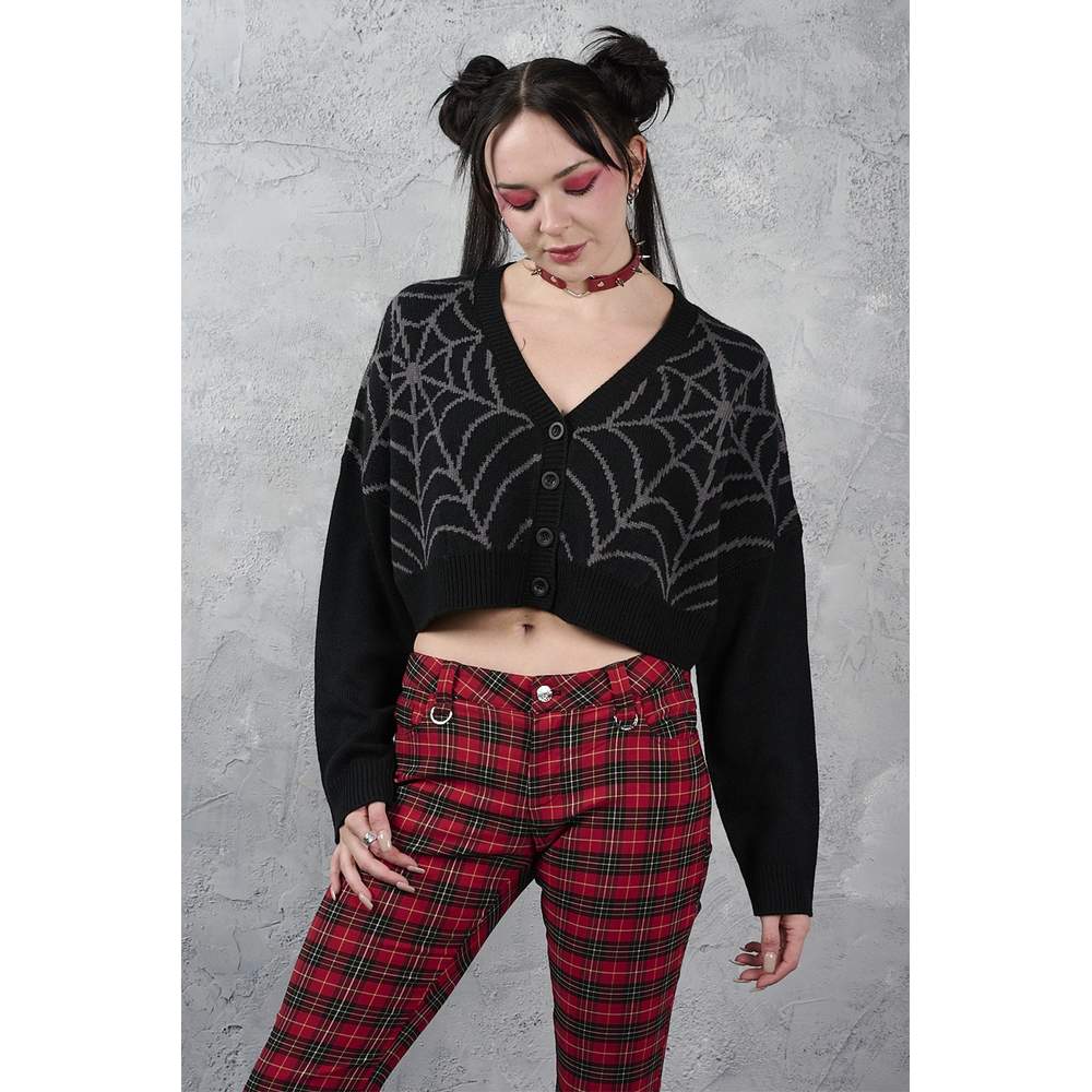Banned - Web Of Night Cardigan - Black/Grey